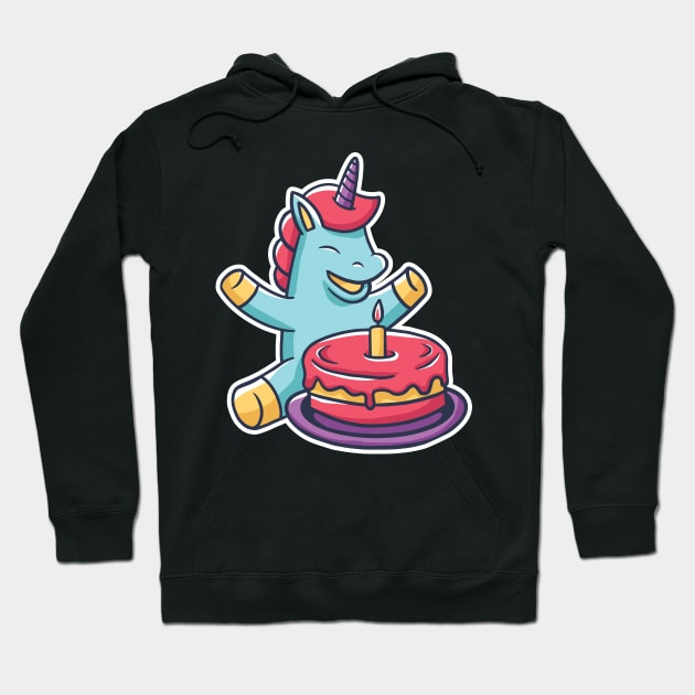 baby unicorn birthday awesome gift Hoodie by Midoart